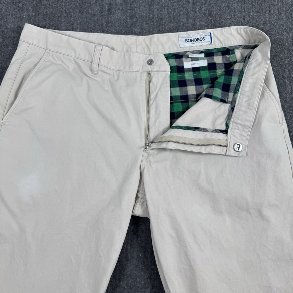 Bonobos Washed Chinos Men's 38x34 Boot Fit Beige Khaki Casual Pants